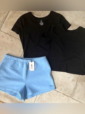 Aritzia Women's Light Blue Fleece Shorts - NWT